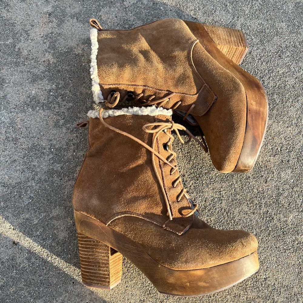 Denim & Supply Ralph Lauren Brown Shearling Boots sz 7- 7.5